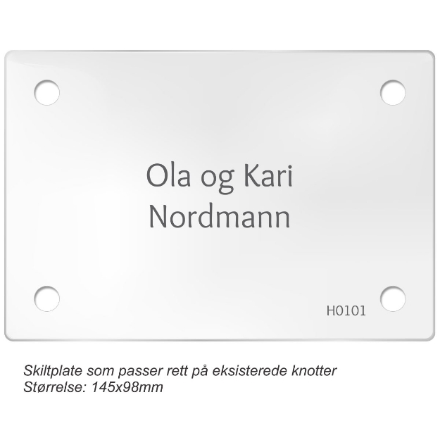 Skiltplate for tidligere kunder av Frank Sveen